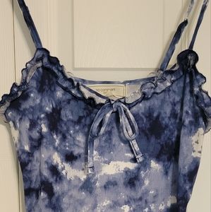 Tie dyed ribbed mini dress